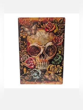 Antique Style Skull Embossed Lined 200 Page Faux Leather Journal 5.8" x 8.3"